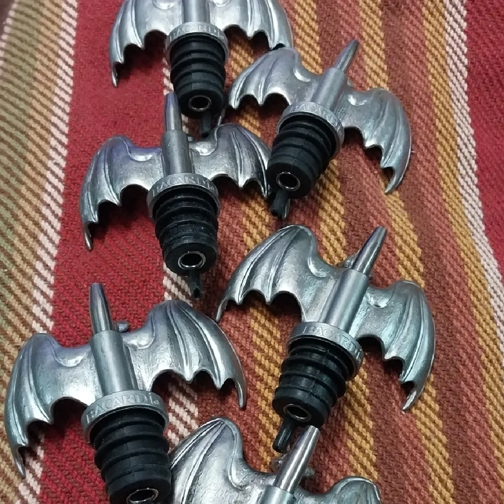 Silver Bat Bottle Stopper - Set of Metal Bat Stoppers